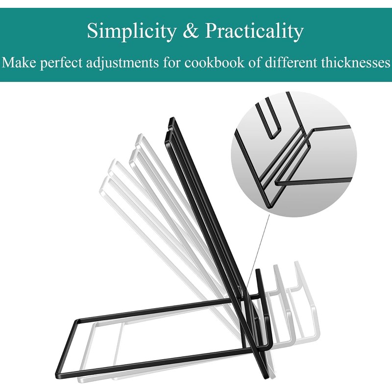NOAEOU Cookbook Stand Holder for Kitchen Counter, Recipe Book Stand