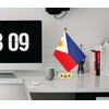 Philippines Desk Flag,12 inch Tall Small Filipinos Indoor Banner,Tiny Printing