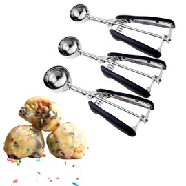 Cookie Dough Scoops for Baking - Ice Cream Scoop - Cookie Scoops for Baking Set of 3 - Cookie Dough Scoop - Cookie Scoops - Large Cookie Scoop - Mini Cookie Scoop - Small Cookie Scoop