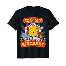 6th Circus Birthday Carnival Party at Sixth B-Day Boy Girl T-Shirt