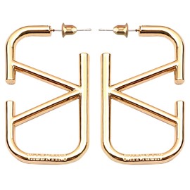 Gold Earrings Women, Gold Earrings Letter V Designer Geometric, Hypoallergenic Drop Earrings Gold, Letter Large Earrings Hanging for Women and Girls Ladies Gift, Stainless Steel