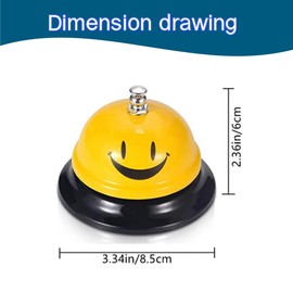 Desk Bell, Service Call Bell，Customer Bell. Bell Metal for Hotel Restaurant Counter Ring Front Kitchen Bar