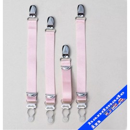 Nylonica Pink detachable garters with stockings clips