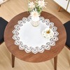 Elegant White Lace Jacquard Round Doily Tablecloth Table Topper Decoration