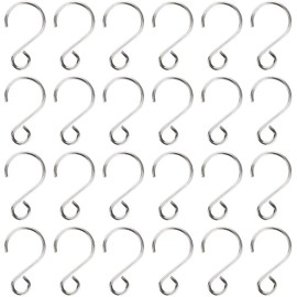 160 PCS S Shape Hooks, Stainless Steel Hook Small Ornament Hook DIY Jewelry Accessories for Crystal Bead Curtain Christmas Tree Baubles Decoration