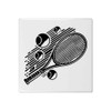 'Tennis Racket & Balls' 108mm Square Ceramic Tile (TD00027915)