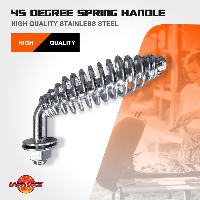 45 Degree Spring Handle with 1/2 inch Rod for BBQ