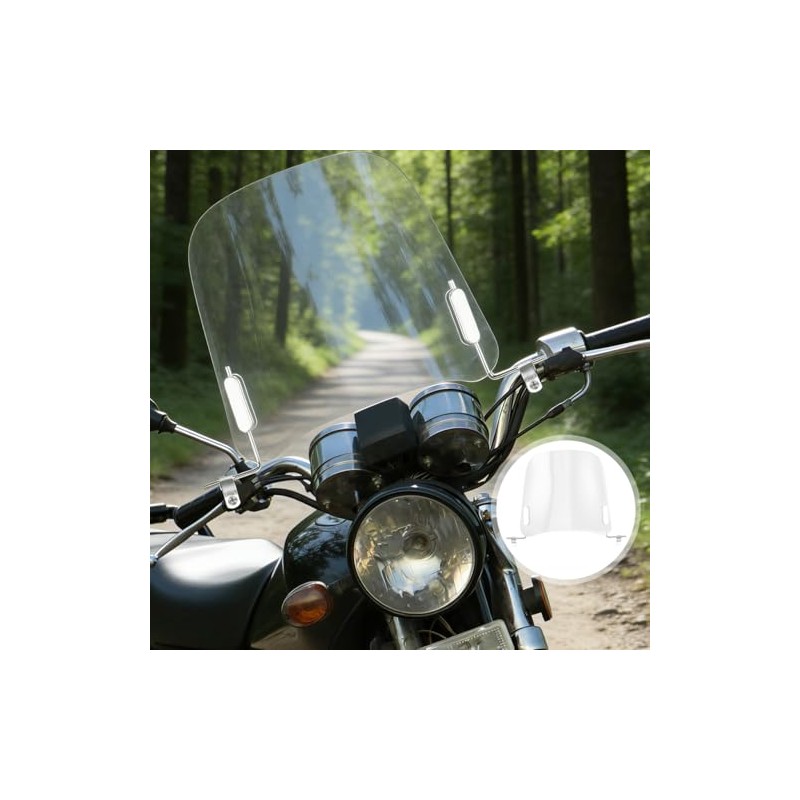 Motorcycle Windscreen Transparent with Bracket Universal Wind Deflector for Electric