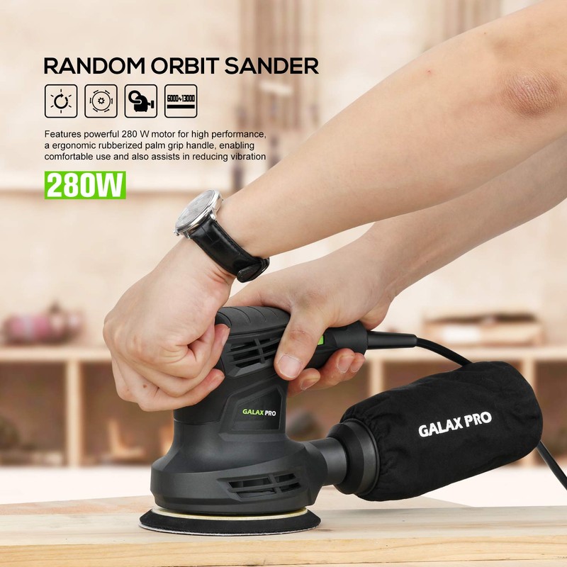 GALAX PRO 280W 13000OPM Max 6 Variable Speeds Orbital Sander