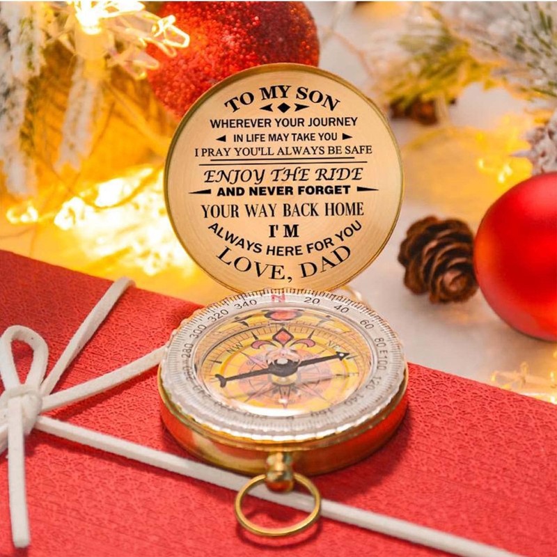 Luminous Compass Dad To Son Enjoy The Ride Gift for