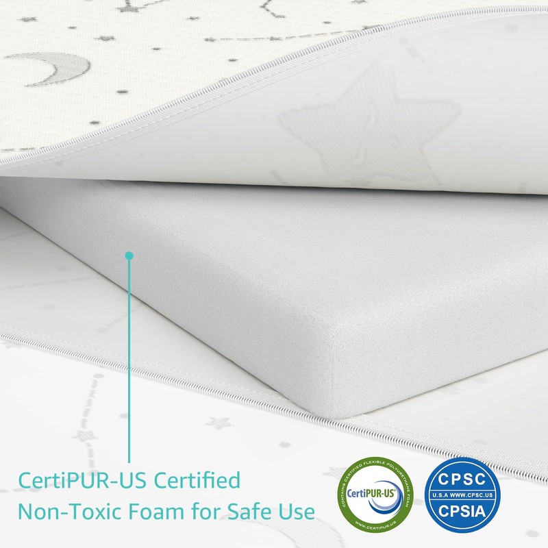 YENING Bamboo Pack and Play Mattress Pad Breathable 38x26 Waterproof