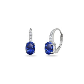 Earrings for Women, Birthstone Earrings, 7x5mm Oval Cut Genuine or Synthetic Gemstone Earrings, Leverback Earrings, Drop Earrings for Women, Huggie Earrings, Dangle Earrings, Silver Earrings for