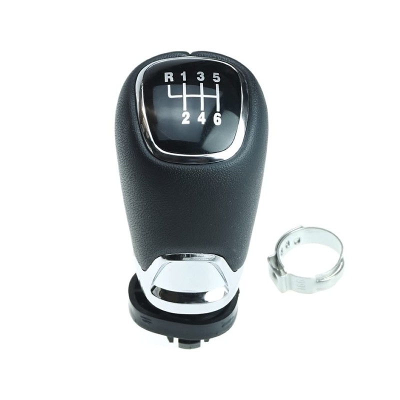 Newtown2700-parts Gear Knob Black Chrome Leather Compatible with Skoda Octavia