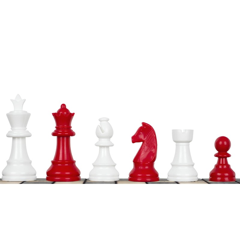 Sunrise Chess Staunton 6 Plastic Chess Pieces - Snow White