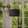 Pair of - Modern Black Fabric Cylinder Ceiling Pendant Lampshade/Table