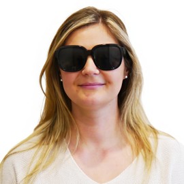 Mini Brille Stylish Sunglasses with Prescription Women's Butterfly, XL Rectangular Chunky or Hexagonal Oversize with Lightweight Plastic Frame, Large Lenses and Case, Reading Sunglasses Women, XL