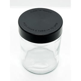 Skunkworx Packaging Child Resistant 18oz Glass Jar - One Jar, Black Cap