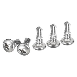 DTGN #10x1/2" Pan Head Self Drilling Screws - 100Pack - 410 Stainless Steel Phillips Drive Self Tapping Sheet Metal Screws
