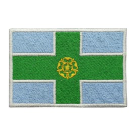 Derbyshire County Flag Logo Iron On Sew On Embroidered Patch Badge Applique for Clothes Shirts Jeans etc