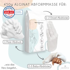 Jadiela Premium Alginate Moulding Compound for 3D Impressions, 450 g, Alginate Quick Release Compound, Alginate Powder for Body Impressions for Babies and Adults (450 g)