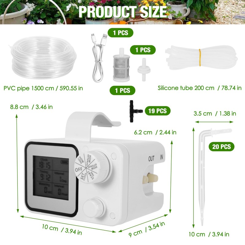 Jasfyee Water Timer for Irrigation, Automatic Hose Tap Digital Sprinkler