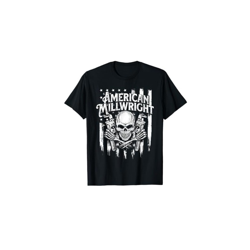 American Millwright - Patriotic USA Flag Machinist Engineer T-Shirt