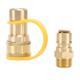 KIMISS Gas Quick Connect Adapter Kit 3 Piece Set Brass 1/2" for Motorhomes, Trailers and