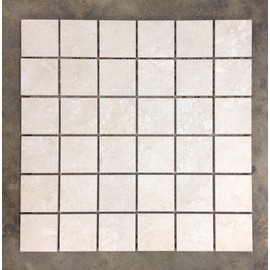 2x2 Beige Matte Porcelain Mosaic Floor and Wall Tile