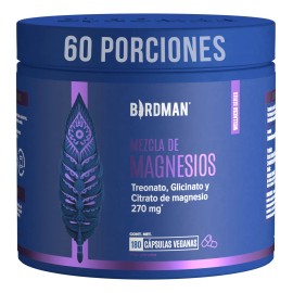 Birdman Glicinato de Magnesio 400 mg | Sin Aditivos | 60 Porciones | 240 Cápsulas