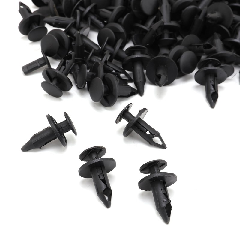 POPSTORE Set of 120 8mm Push-Type Automotive Clips Universal Plastic