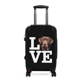 Queen of Wrap Chocolate Lab Love Suitcase - Stylish Pet Travel Bag, Gift for Dog Owners, Luggage, Dog Lover Suitcase