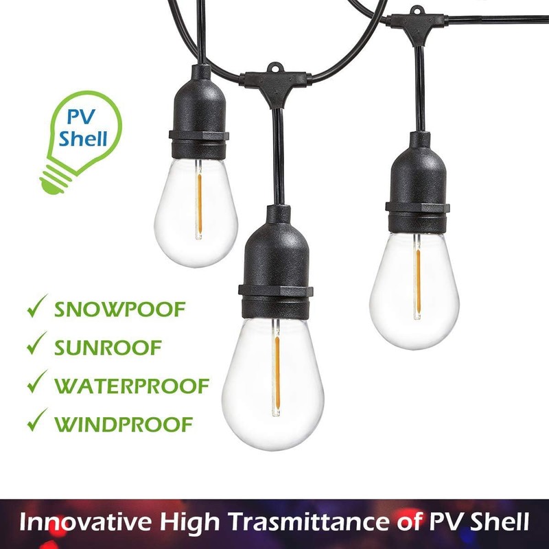 Jslinter 24-Pack LED 1W String Light Bulbs, S14 Plastic Shatterproof