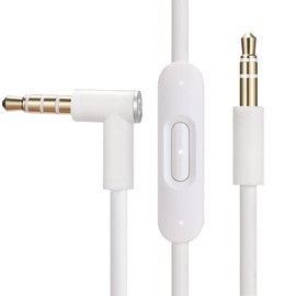Asobilor Replacement Audio Cable Cord Wire Compatible with Beats Studio Solo Pro Detox Wireless Mixr Executive Pill with in Line Mic and Control (White)
