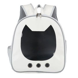 Pet Carrying Backpack Breathable Waterproof Scratch Resistant Large Window Portable Cat Carrier Bag for Puppy White