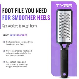 TYGA Foot Rasp and Foot File, Wet & Dry Use, Pack of 1