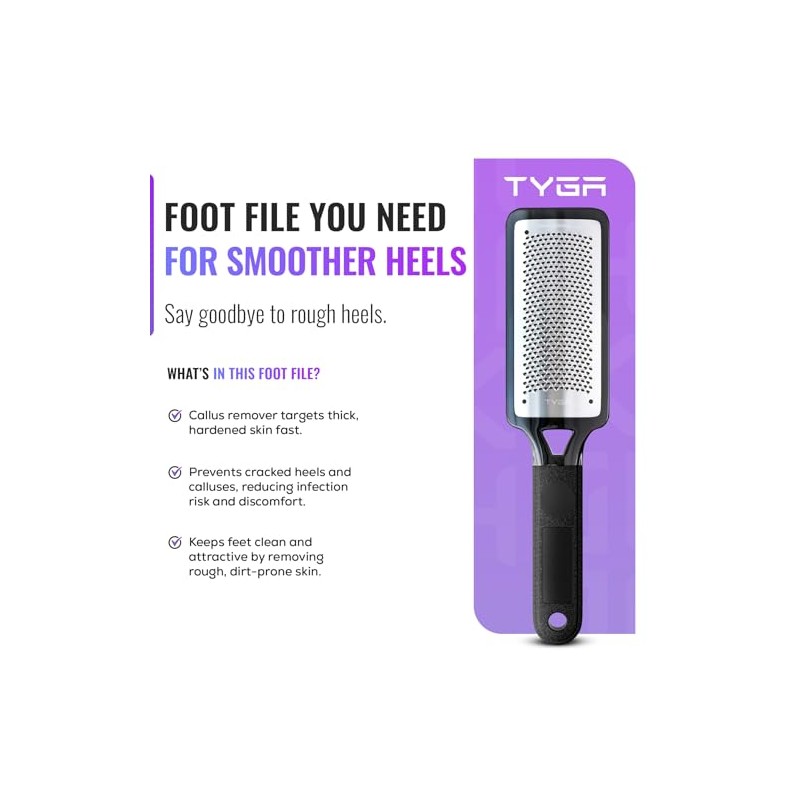 TYGA Foot Rasp and Foot File, Wet & Dry Use,