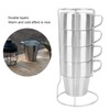 300ml Stackable Coffee Cups with Stand Stainless Steel Double Layer