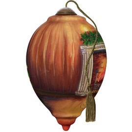 Ne’Qwa Art by Precious Moments Merry Christmas to All Marcello Corti Hand-Painted Blown Glass Ornament, Holiday Décor, Christmas Tree