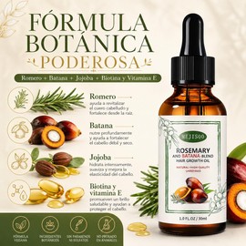 Aceite de Romero para el Cabello,Aceite de Batana100% Natural,Fortalece el Cabello,Reduce la Rotura,Elimina Puntas Abiertas y Nutre el Cabello,Cuidado del Cuero Cabelludo Seco,para Hombres y Mujeres