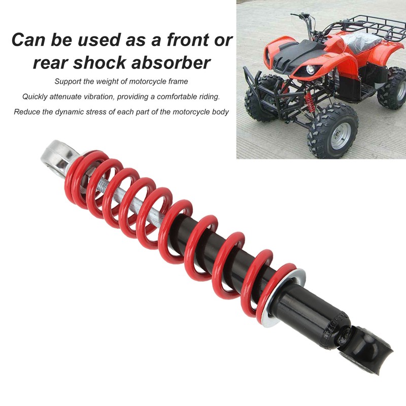 250mm/9.8in Motorcycle Shock Absorber with Red Spring Universal for 50cc‑125cc