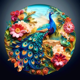 Wooden Puzzles for Adults, 3D Vision Wooden Jigsaw Puzzles for Adults Kids, 100pcs Unique Shape 3D Colorful Peacock Wooden Puzzle，Challenging Adult Puzzles Family Games 8.5 * 8.5in