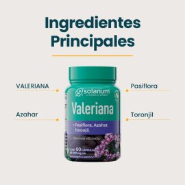 Solanum Valeriana + Pasiflora Toronjil 60cap 500mg Sfn Sabor Sin sabor