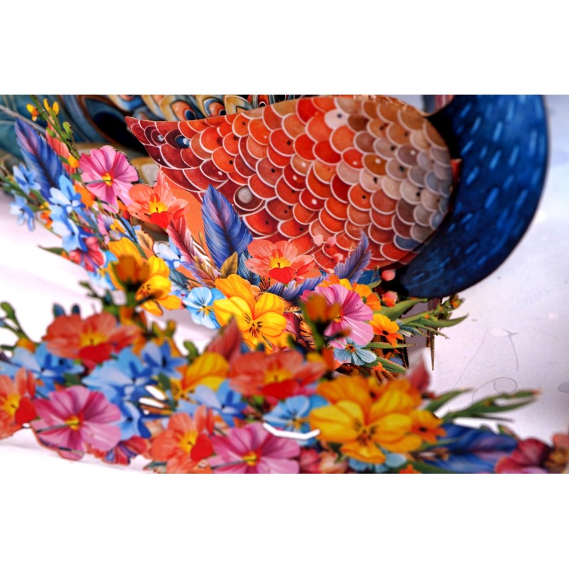 Colorful Peacock Greeting Card, Creative 3D Pop Up Card Peacock