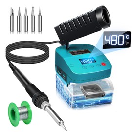Cordless Soldering iron for Makita 18V Battery Fast Heating,Electric Digital LCD Soldering Station With USB and Type C Charge Ports,Portable Adjustable Solder iron kit for DIY,jewelry,Appliance Repair