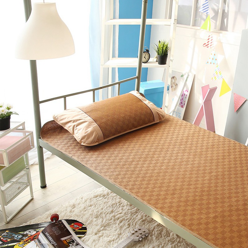 Home Textile Rattan Mat Grid Fitted Sheet Set Summer Cool