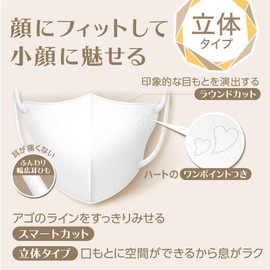 B-Style Mask, 3D Type, Regular Size, Premium White, Pack of 5