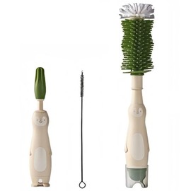 Baby Bottle Cleaning Kit - Liquid-Dispensing Brush System with Nipple & Straw Brushes - New Upgrade