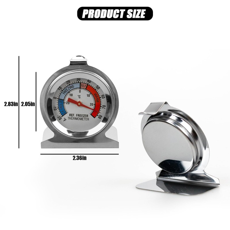 4-Pack Classic Series Large Dial Refrigerator Freezer Thermometer - Temperature