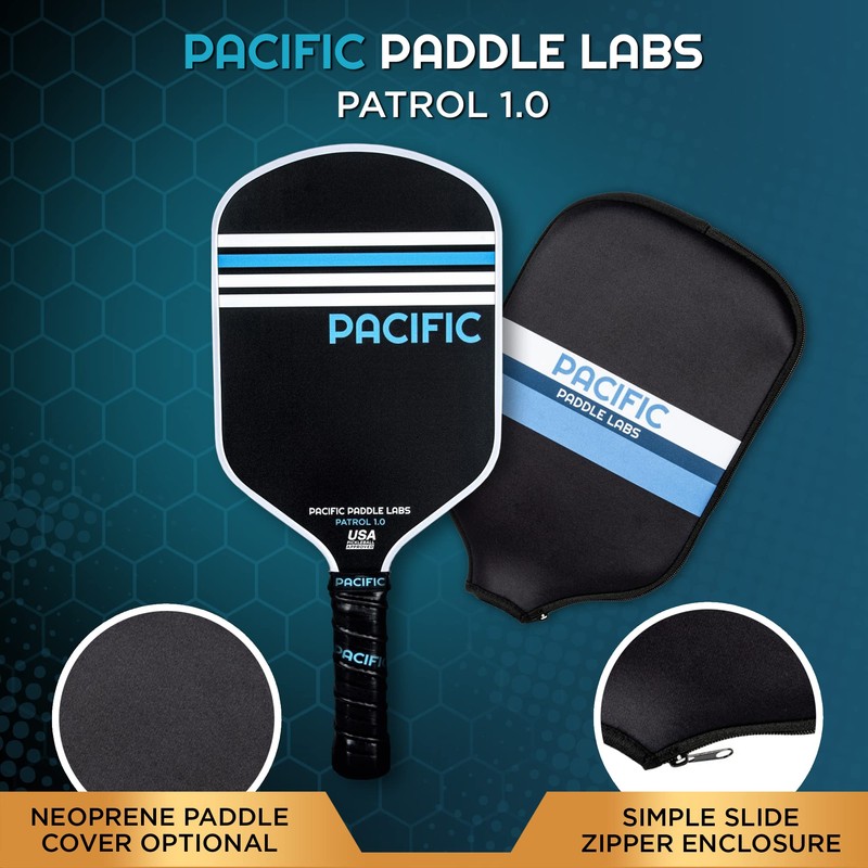 PACIFIC PADDLE LABS Patrol 1.0 Pickleball Paddle, Fiberglass, 13MM, USAPA