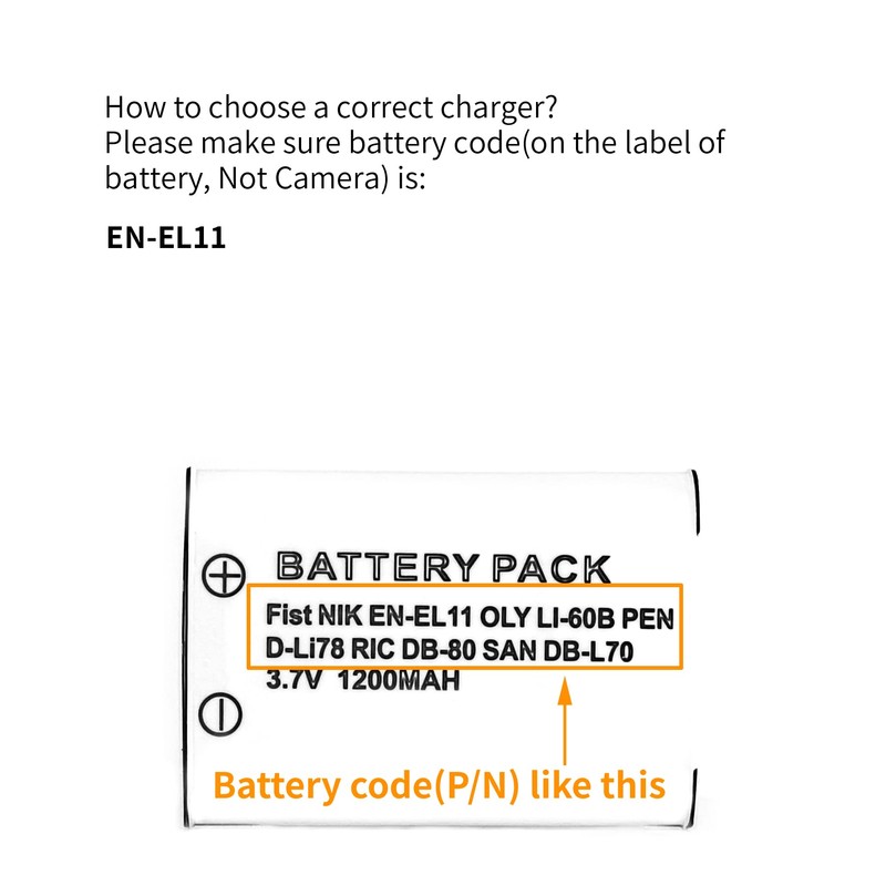 EN-EL11 USB Charger for Nikon Coolpix S550, Coolpix S560 Camera